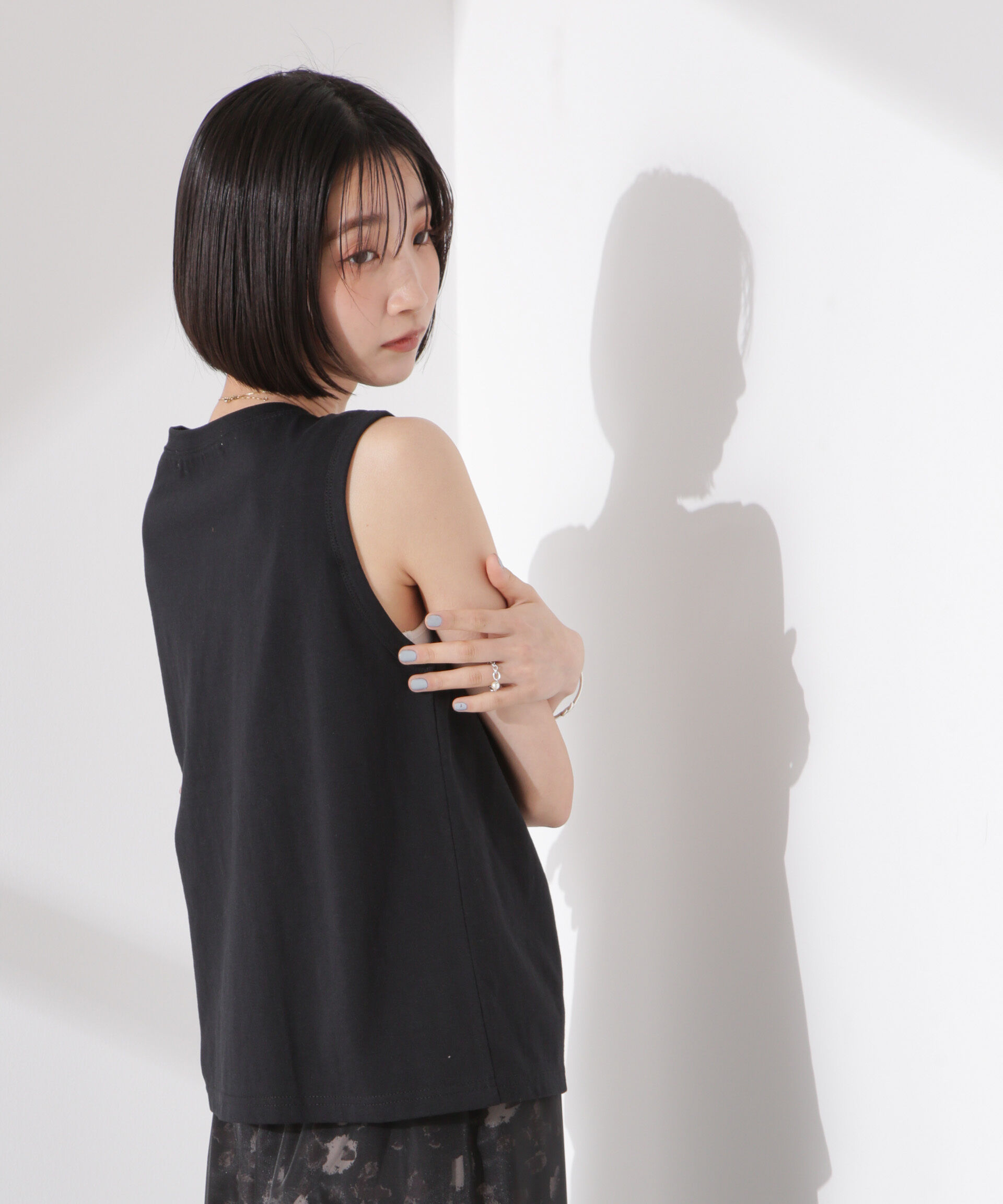 NANO universe「ドライタッチ天竺リボン結びディティールトップス」|Tシャツ・カットソー|