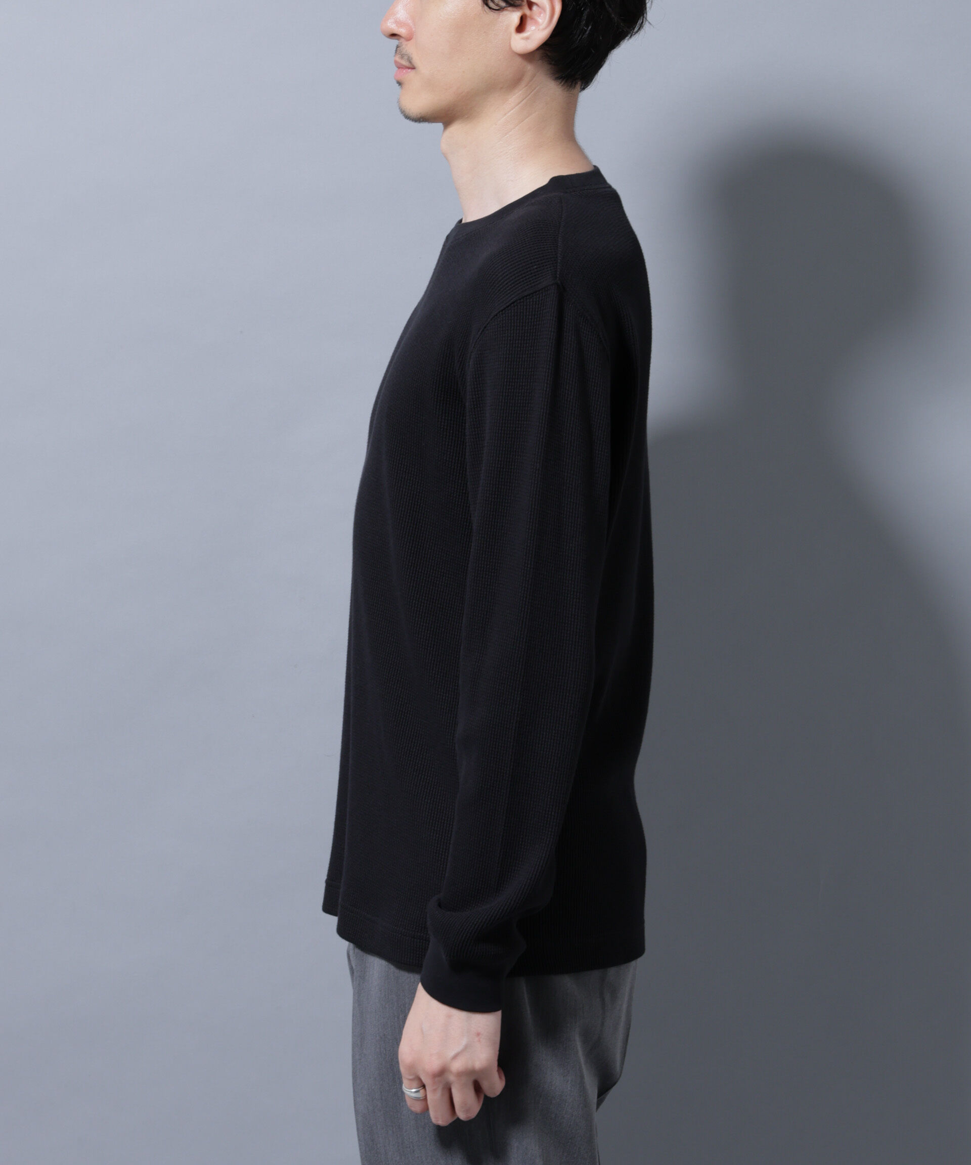 NANO universe「アンチスメルワッフルTシャツ 長袖」|Tシャツ・カットソー|