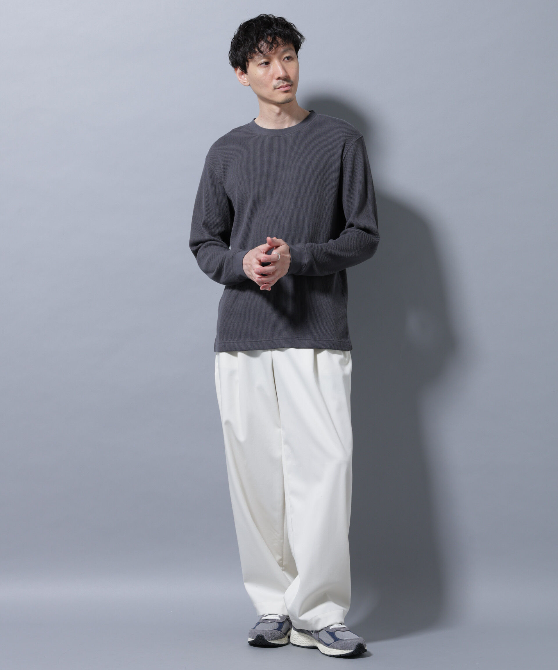 NANO universe「アンチスメルワッフルTシャツ 長袖」|Tシャツ・カットソー|