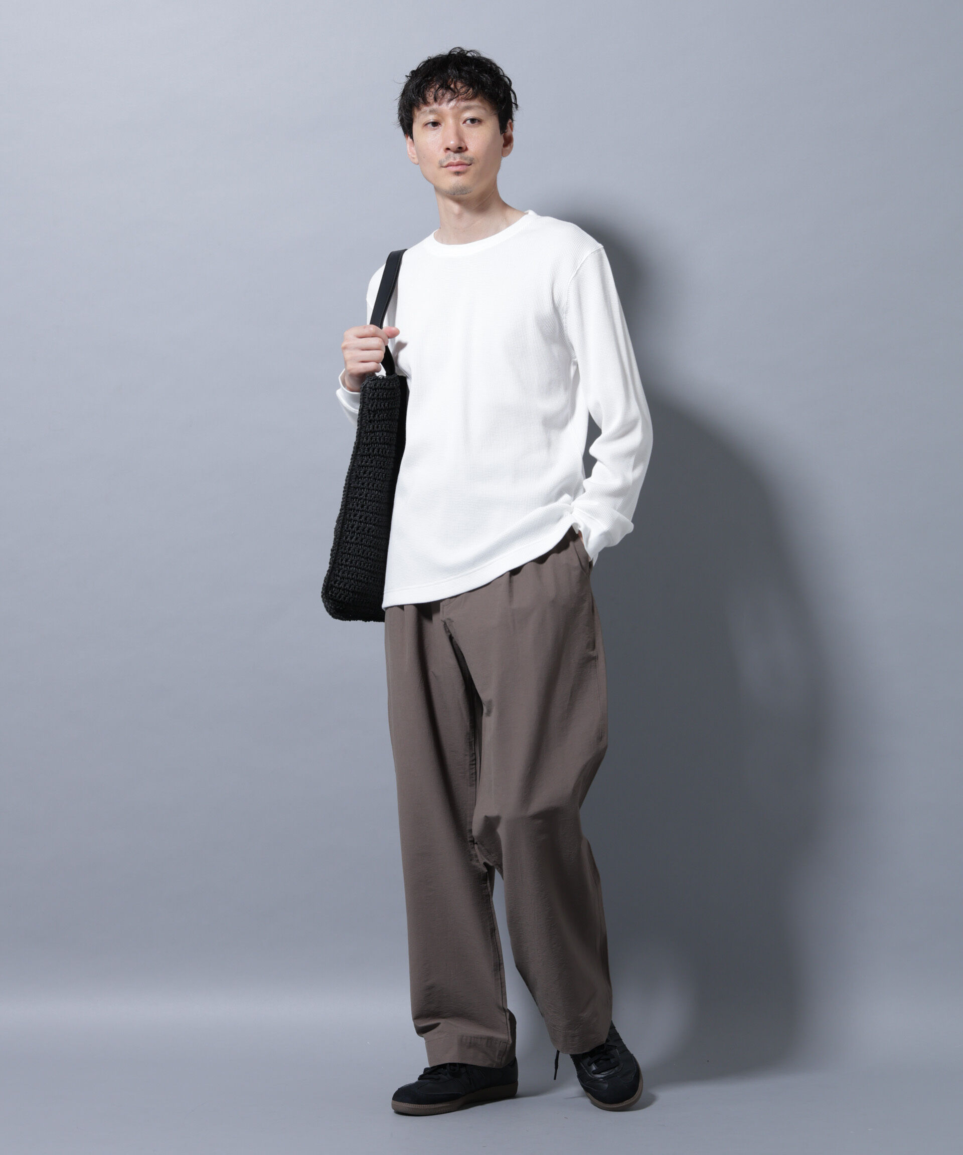 NANO universe「アンチスメルワッフルTシャツ 長袖」|Tシャツ・カットソー|