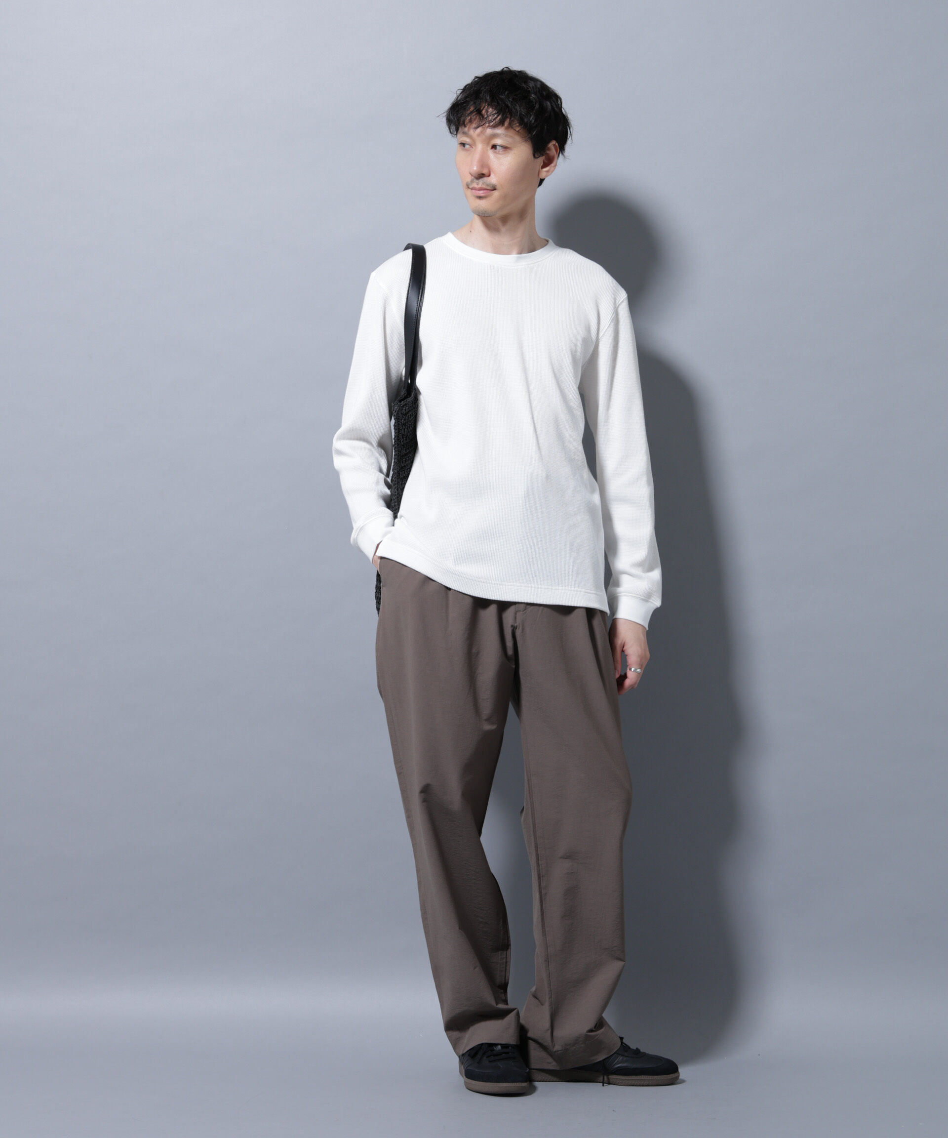 NANO universe「アンチスメルワッフルTシャツ 長袖」|Tシャツ・カットソー|