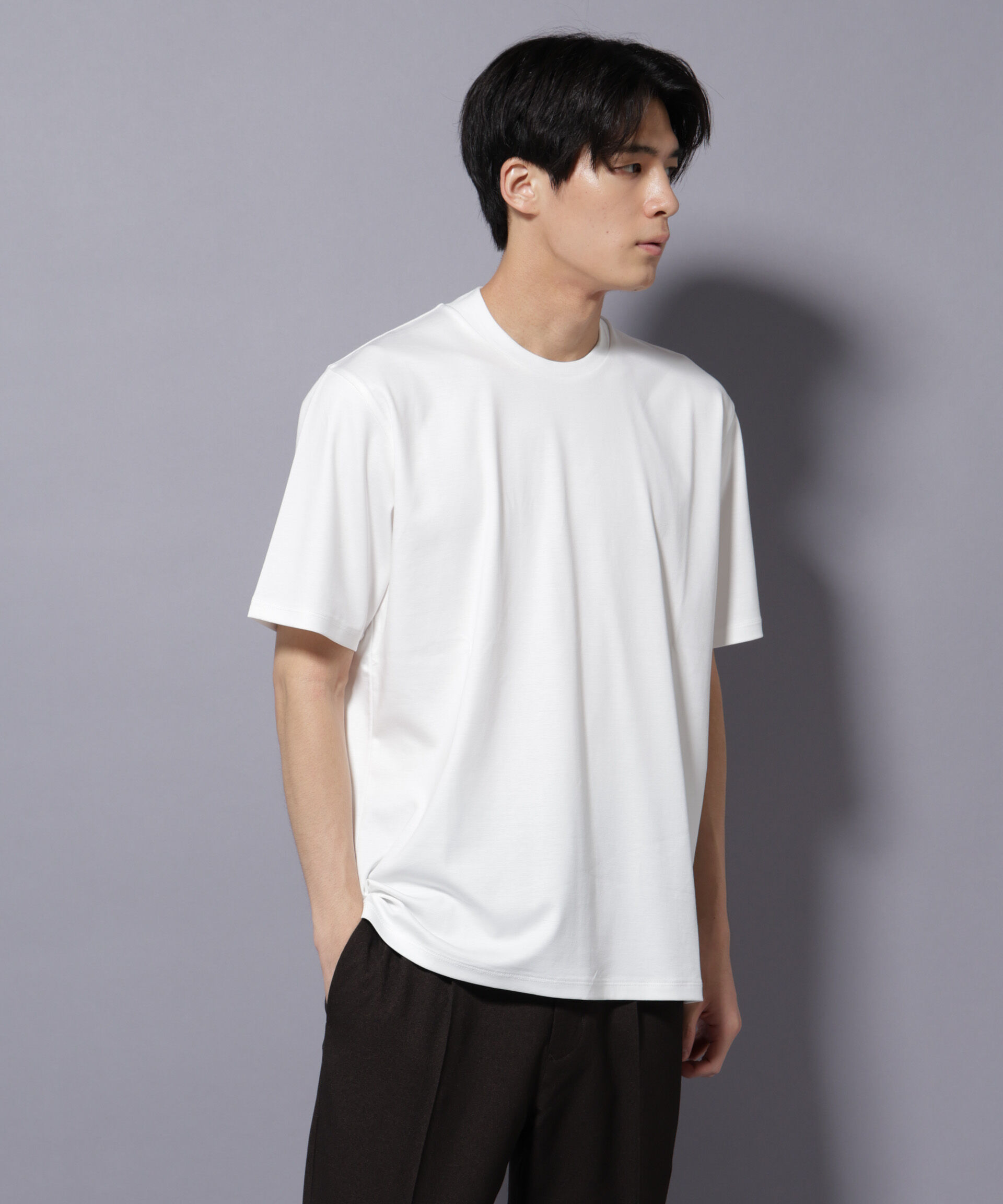 nano･universe「ジャケT(R) プレミアム クルーネック 半袖」|Tシャツ・カットソー|