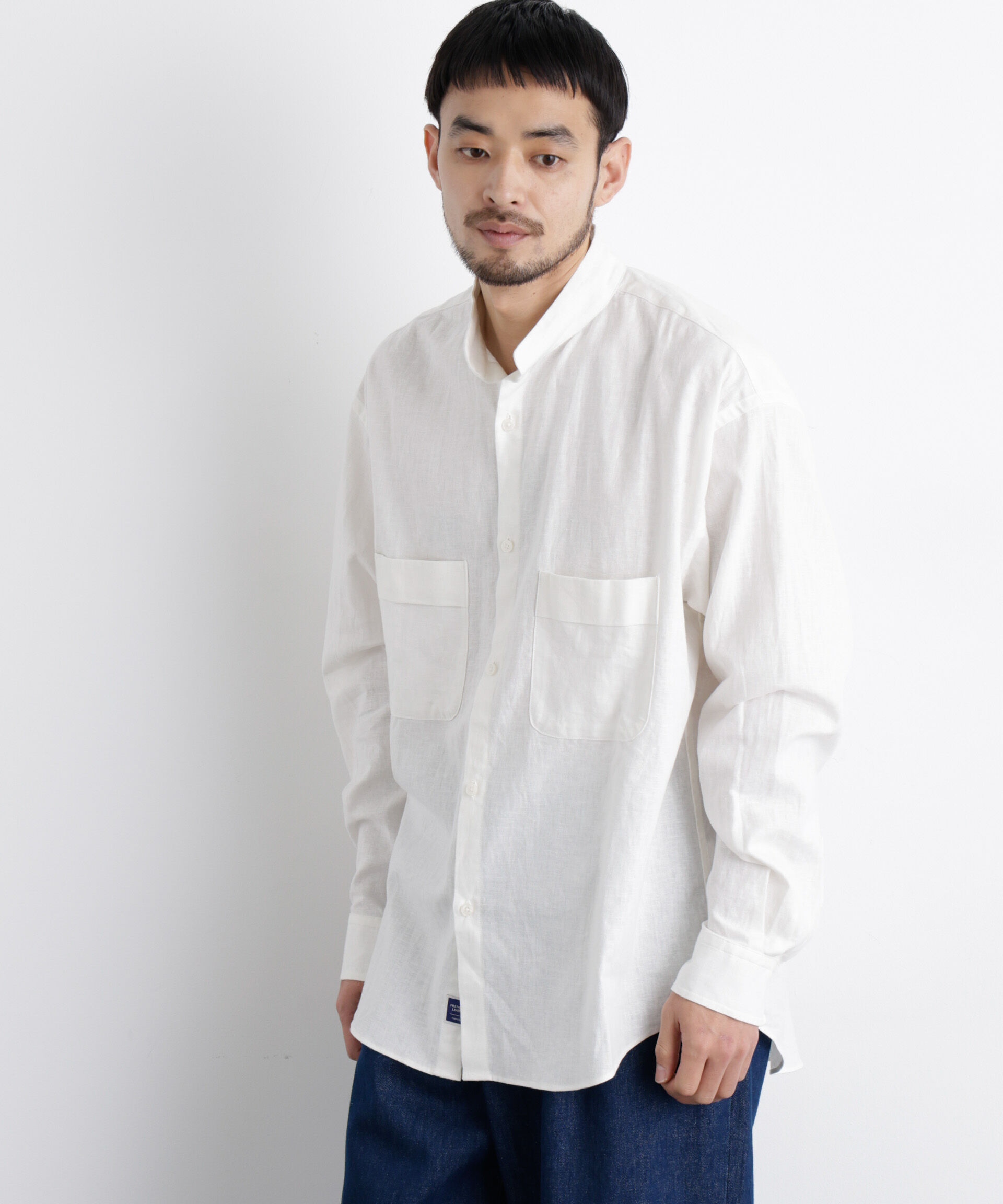 NANO universe「「FRENCH LINEN」リネンコットンスタンドシャツ」|シャツ・ブラウス|