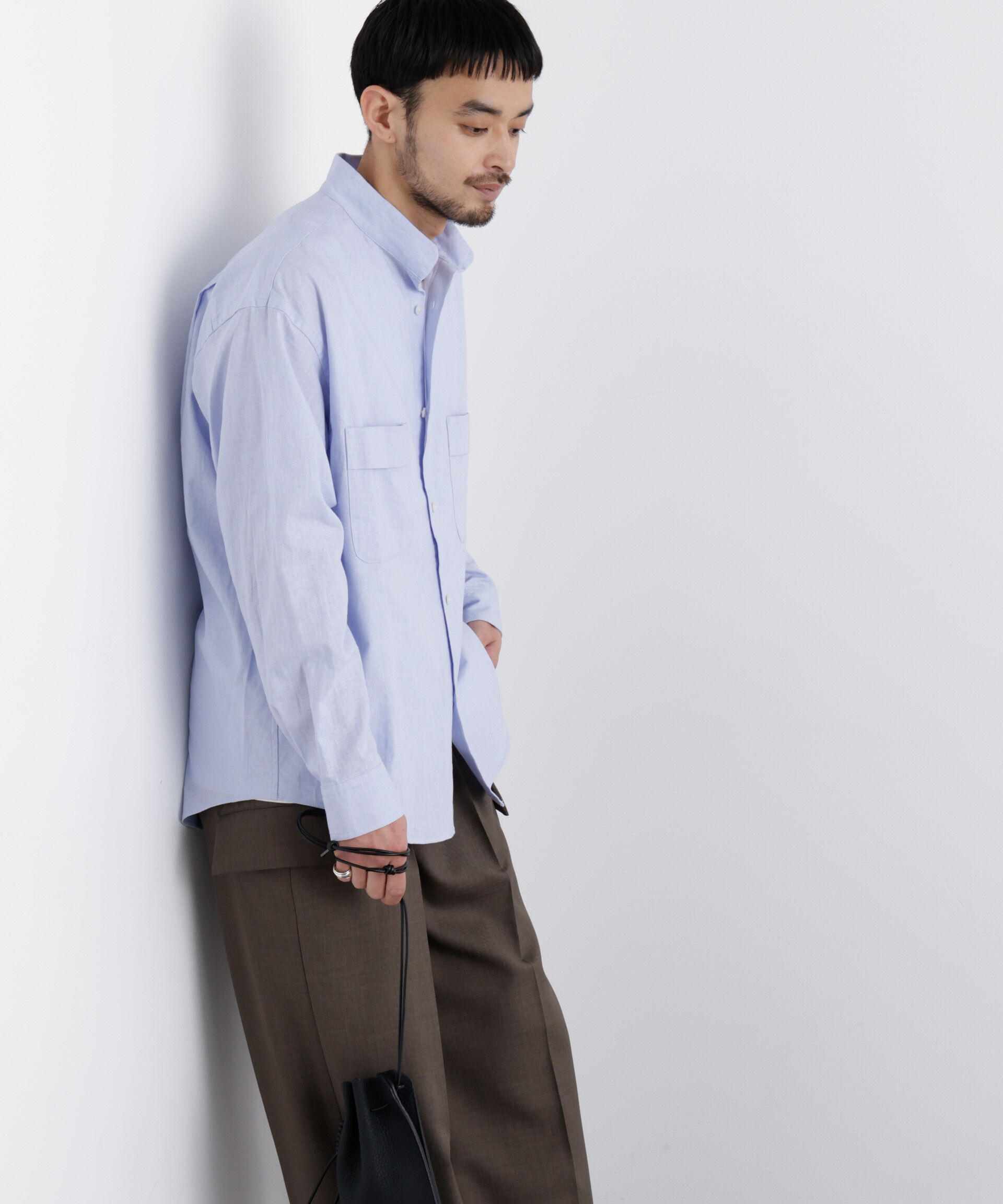 NANO universe「「FRENCH LINEN」リネンコットンスタンドシャツ」|シャツ・ブラウス|