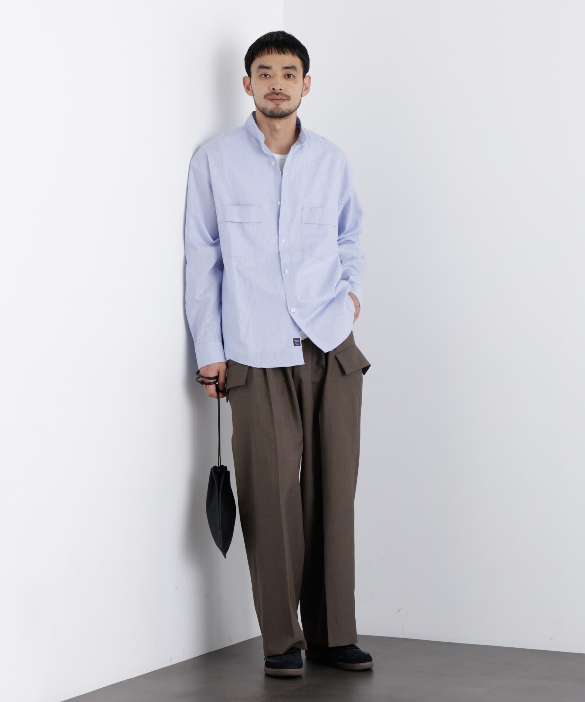 NANO universe「「FRENCH LINEN」リネンコットンスタンドシャツ」|シャツ・ブラウス|