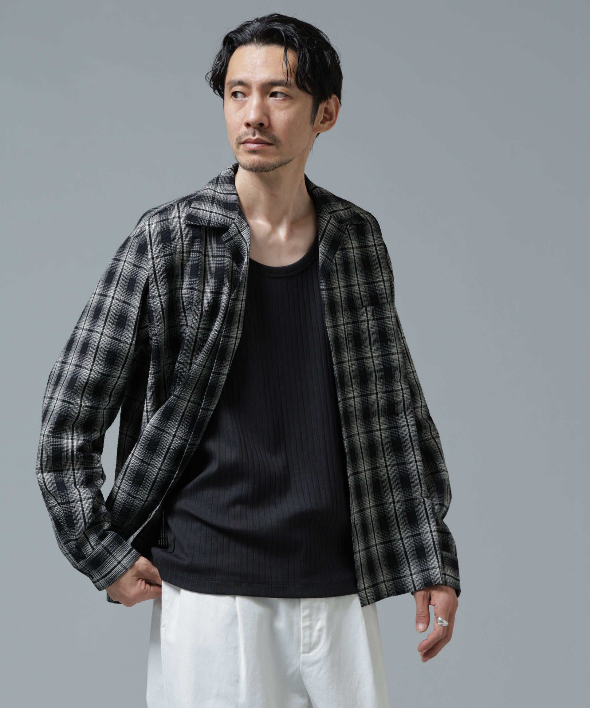 NANO universe「Anti Soaked(R) 汗染み防止 リブタンクトップ」|Tシャツ・カットソー|