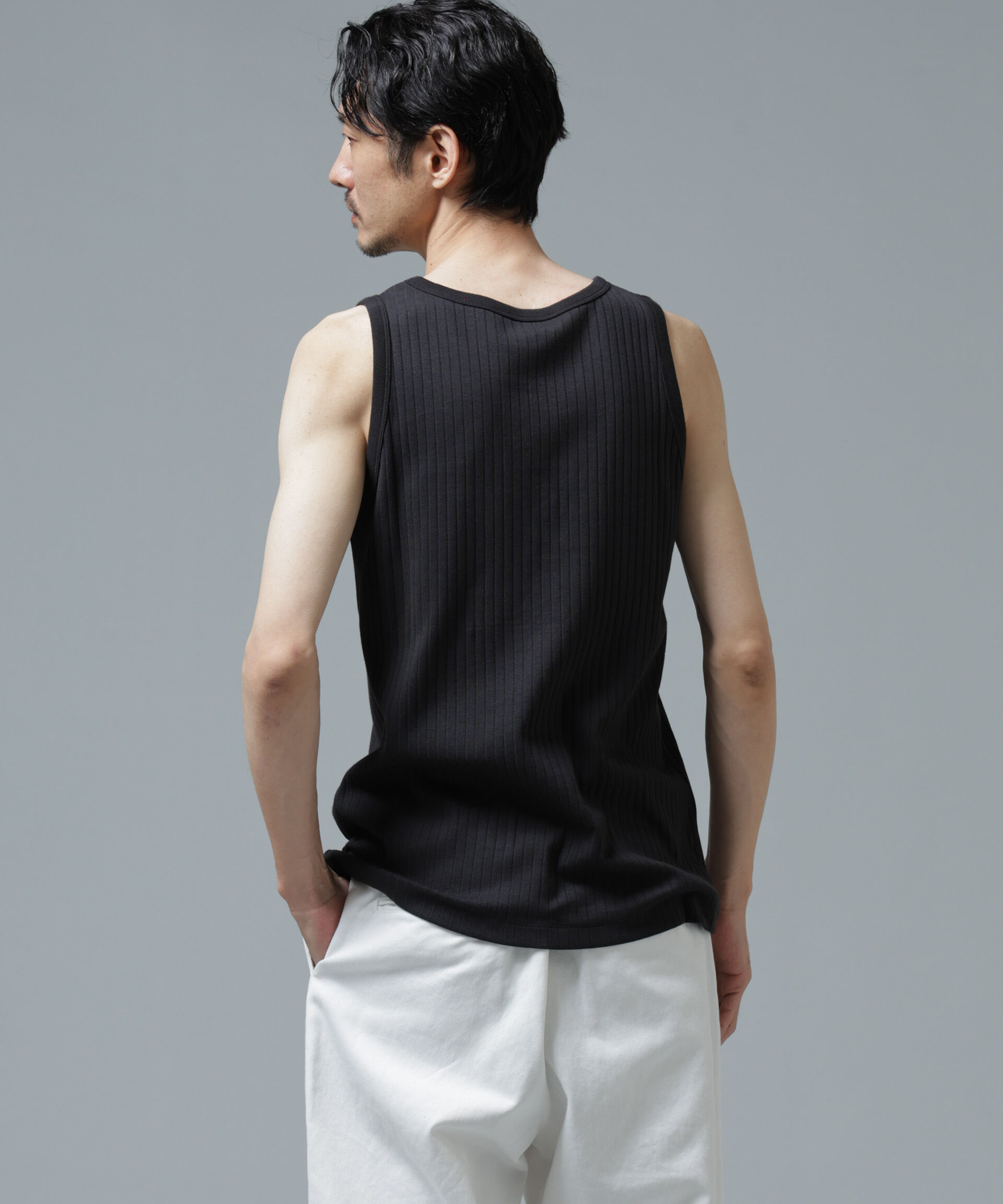 NANO universe「Anti Soaked(R) 汗染み防止 リブタンクトップ」|Tシャツ・カットソー|