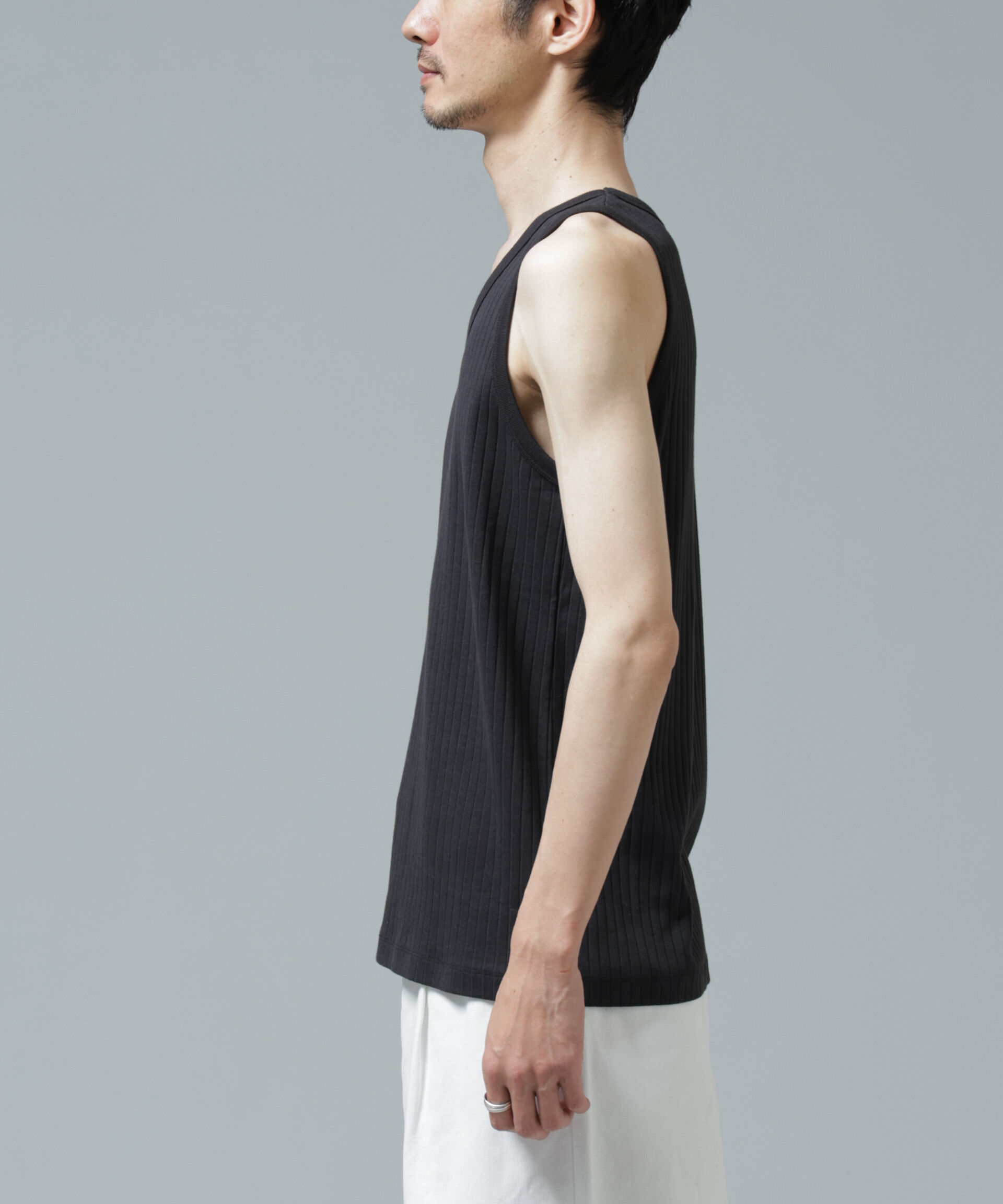 NANO universe「Anti Soaked(R) 汗染み防止 リブタンクトップ」|Tシャツ・カットソー|
