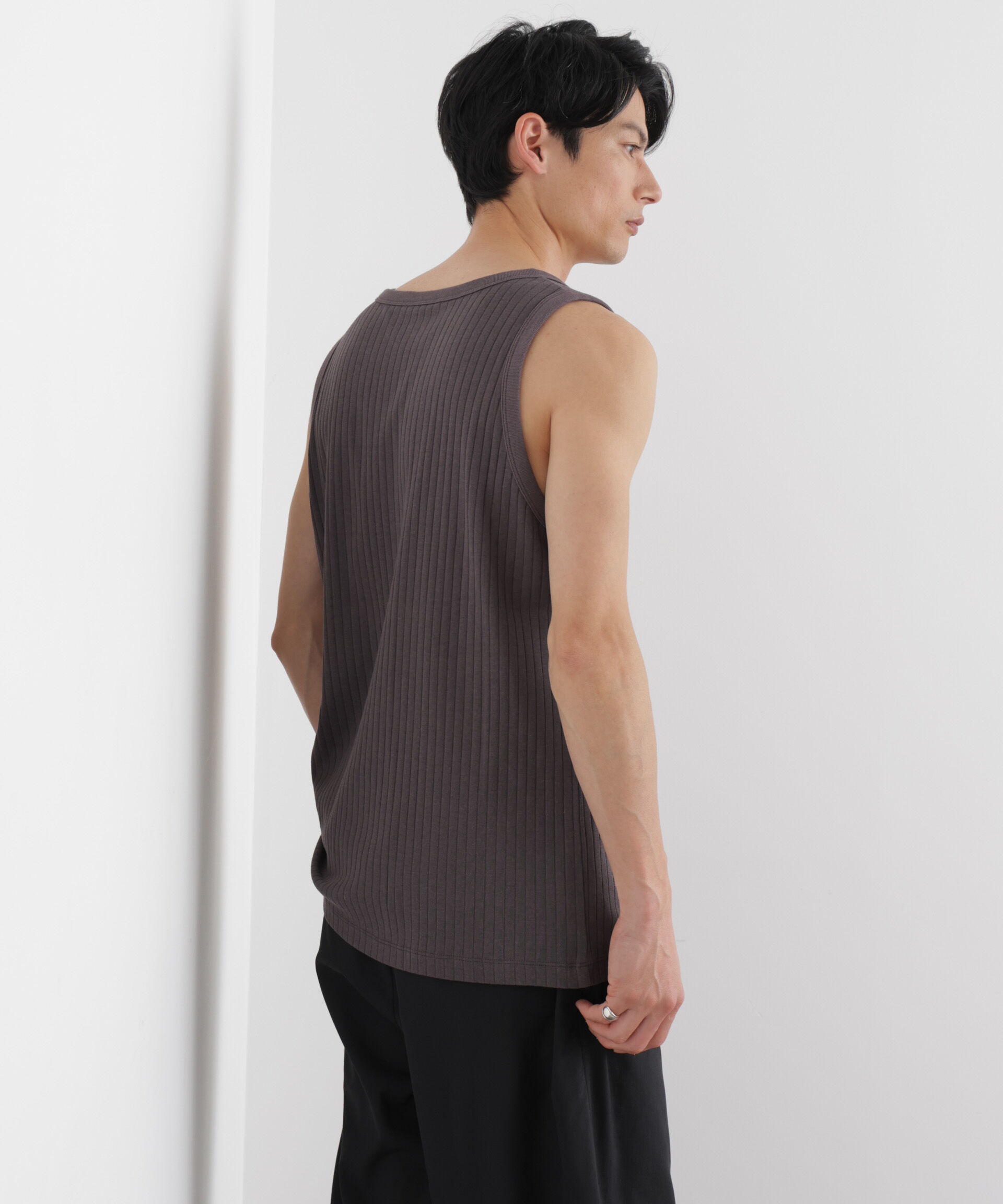 NANO universe「Anti Soaked(R) 汗染み防止 リブタンクトップ」|Tシャツ・カットソー|