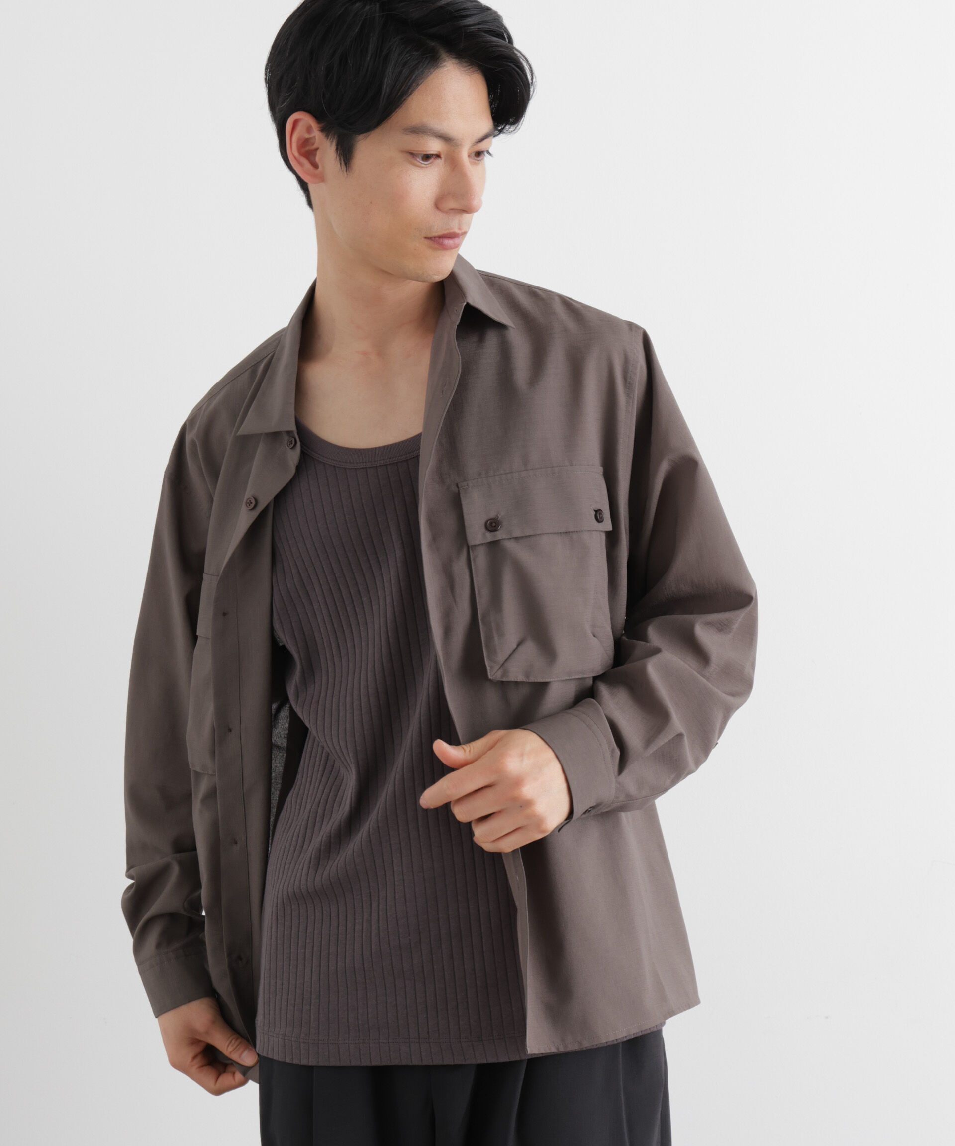 NANO universe「Anti Soaked(R) 汗染み防止 リブタンクトップ」|Tシャツ・カットソー|
