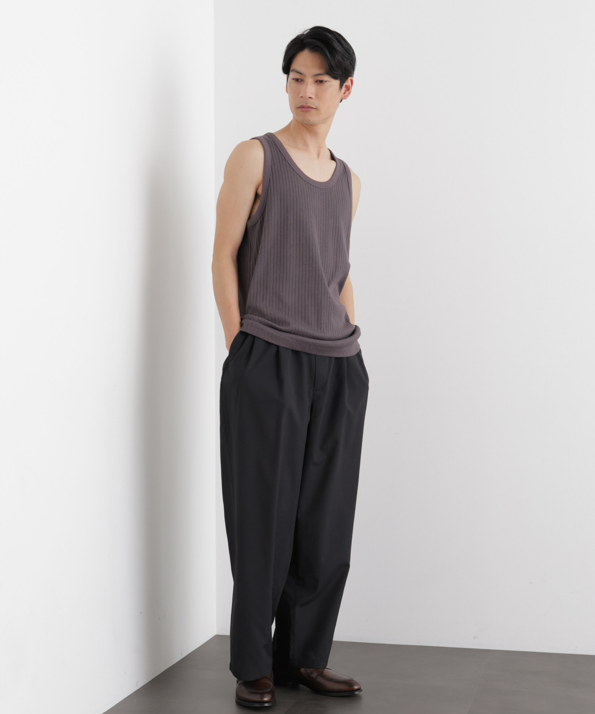 NANO universe「Anti Soaked(R) 汗染み防止 リブタンクトップ」|Tシャツ・カットソー|