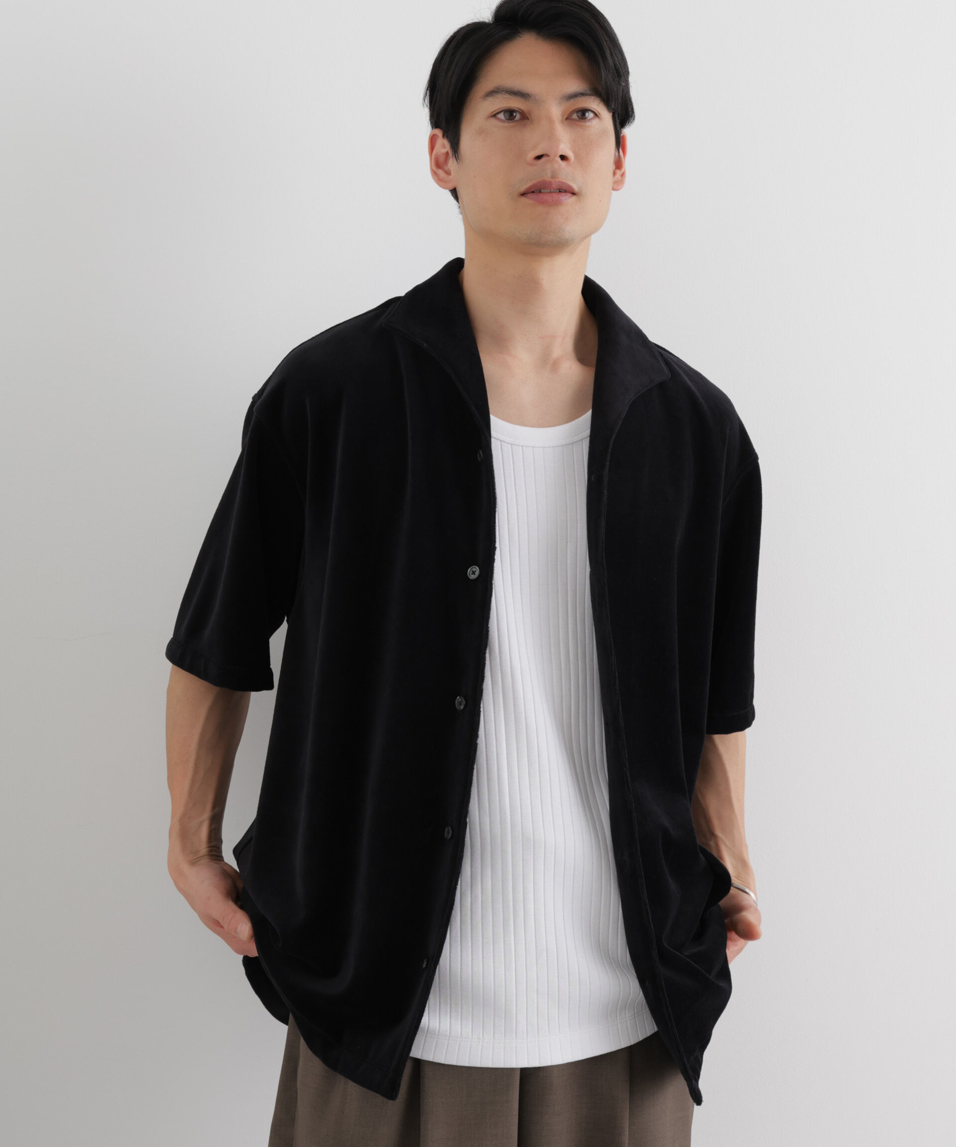 NANO universe「Anti Soaked(R) 汗染み防止 リブタンクトップ」|Tシャツ・カットソー|