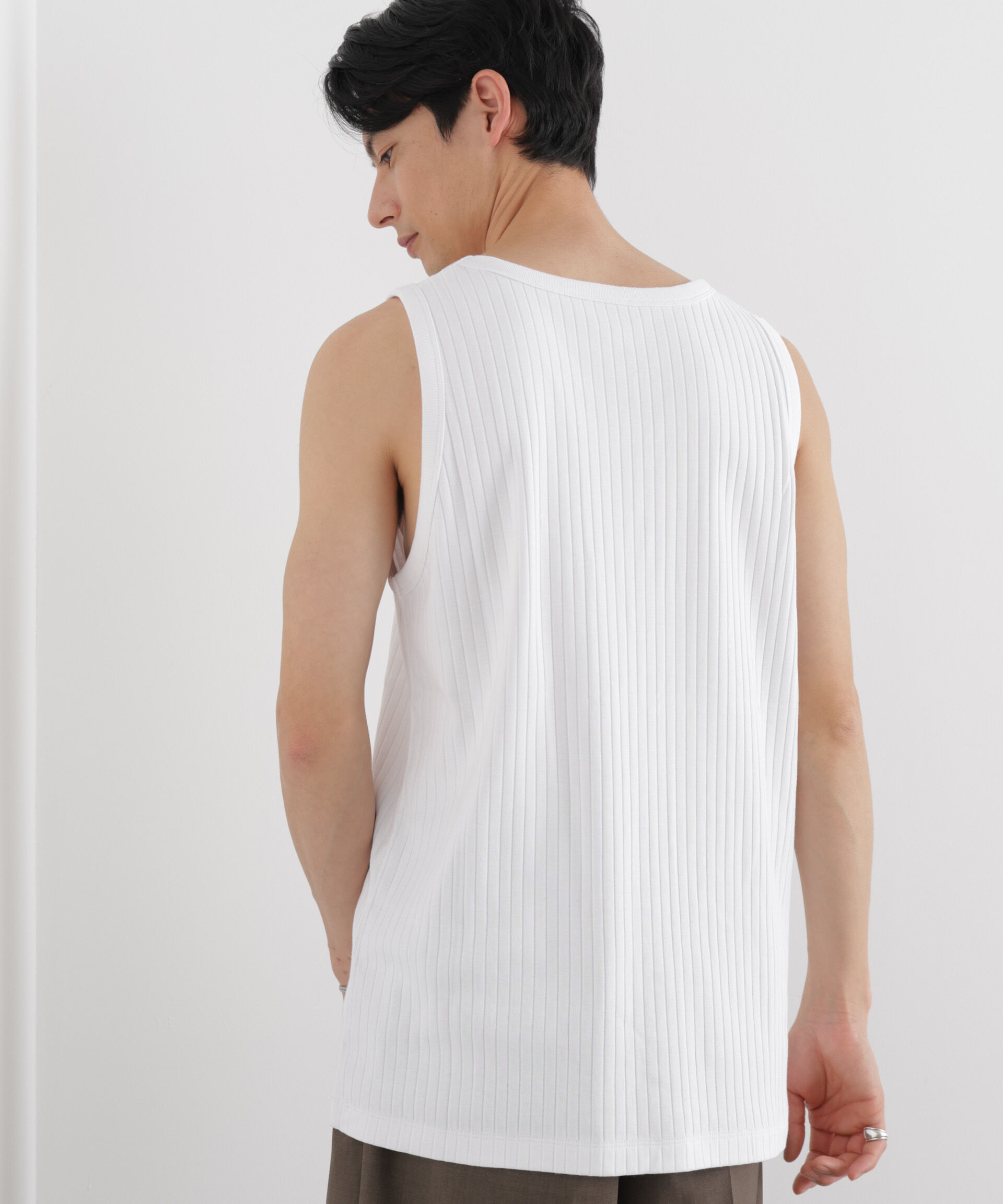 NANO universe「Anti Soaked(R) 汗染み防止 リブタンクトップ」|Tシャツ・カットソー|