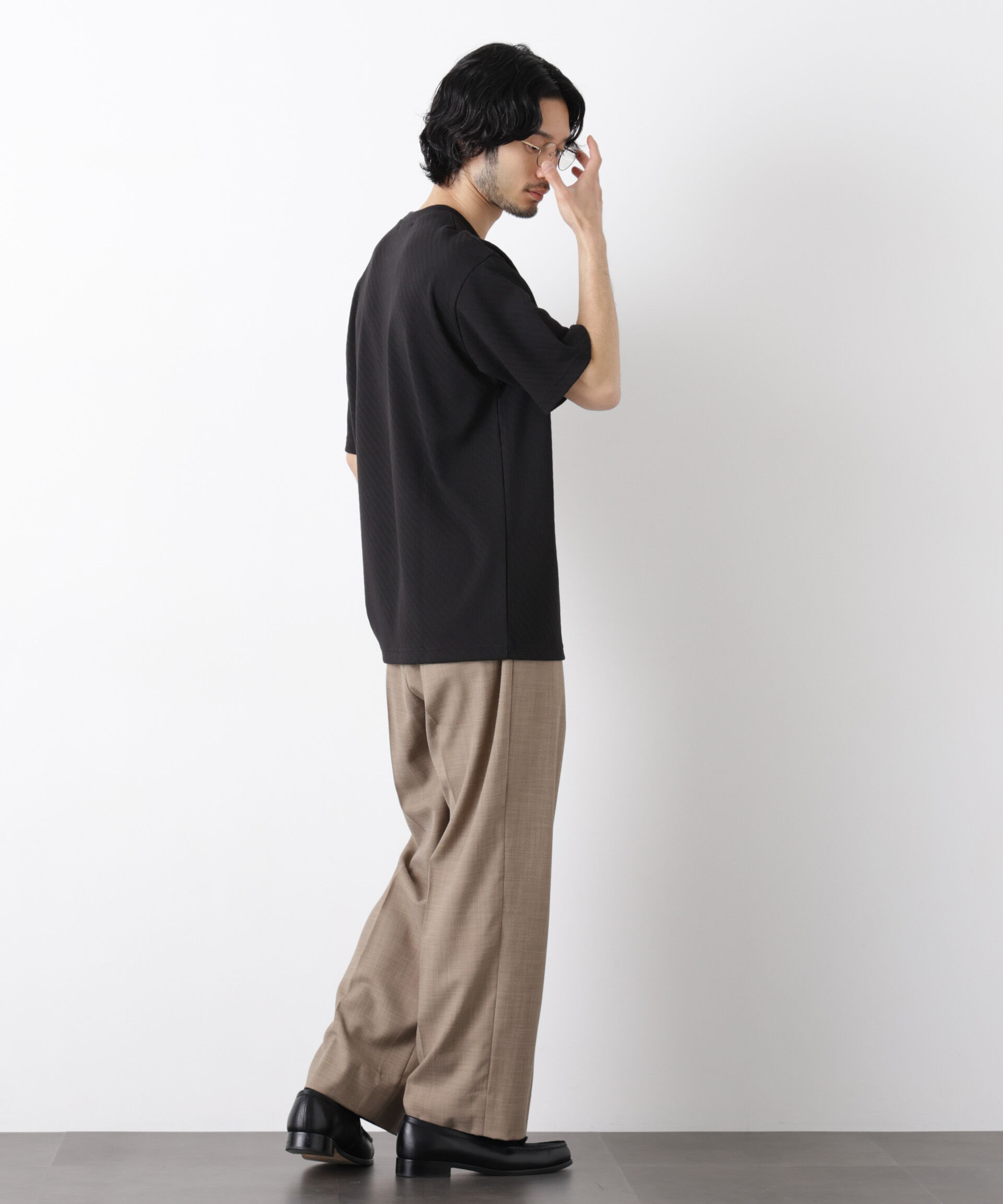 NANO universe「リンクスジャガードスリーブTシャツ」|Tシャツ・カットソー|