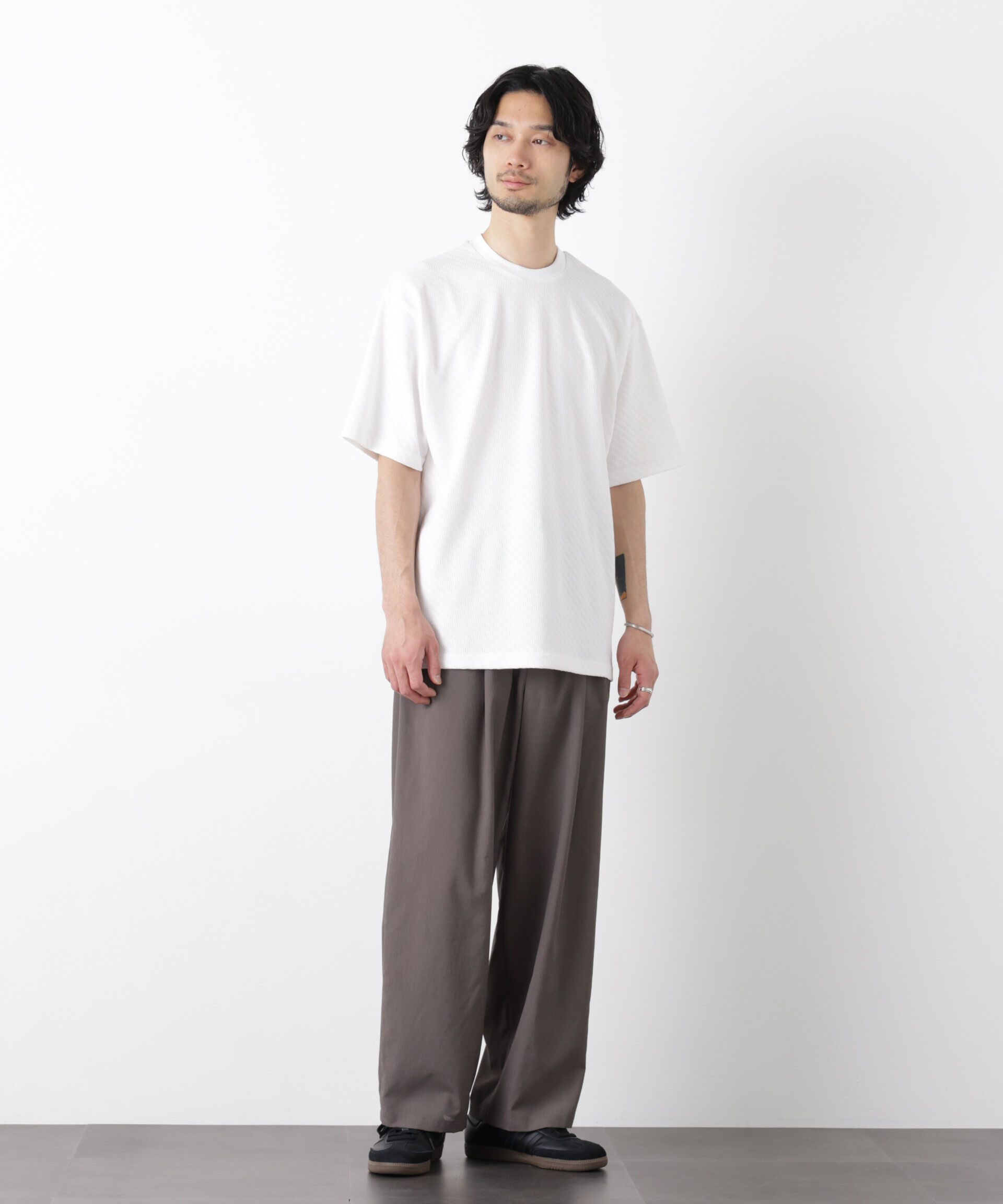 NANO universe「リンクスジャガードスリーブTシャツ」|Tシャツ・カットソー|