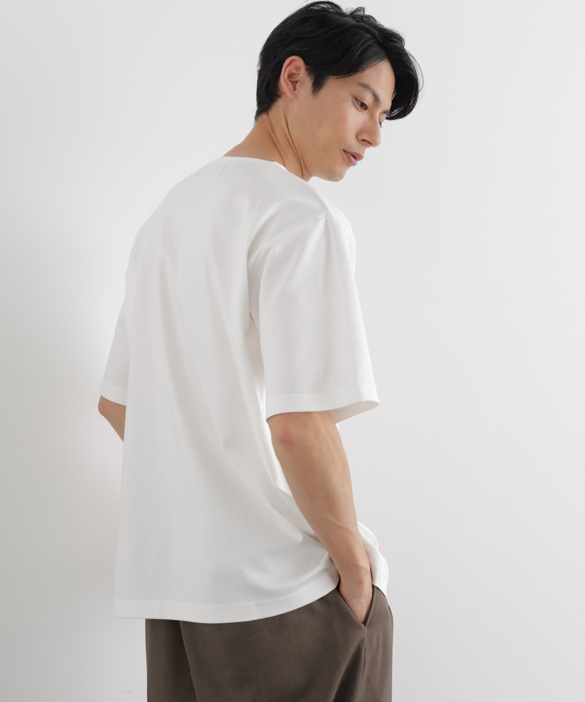NANO universe「モクロディ ボートネック Tシャツ」|Tシャツ・カットソー|