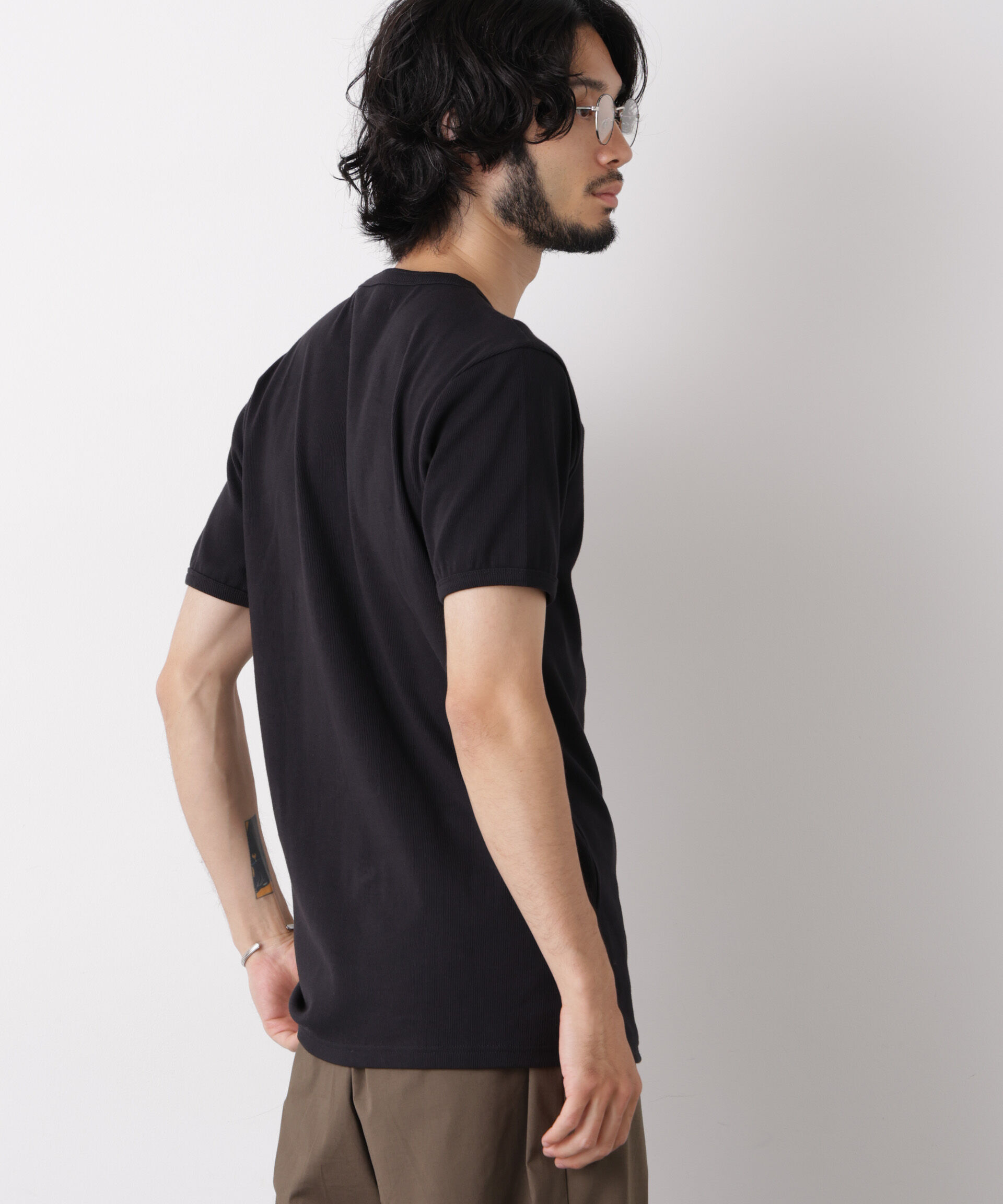 nano･universe「リブフライスヘンリーTシャツ 半袖」|Tシャツ・カットソー|