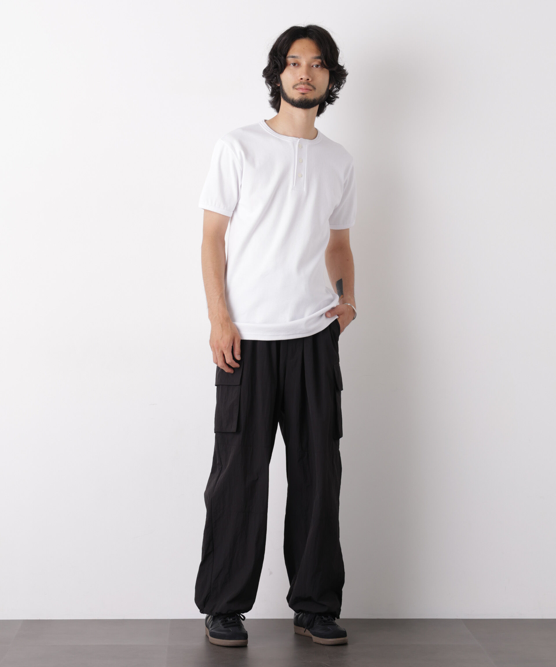 nano･universe「リブフライスヘンリーTシャツ 半袖」|Tシャツ・カットソー|