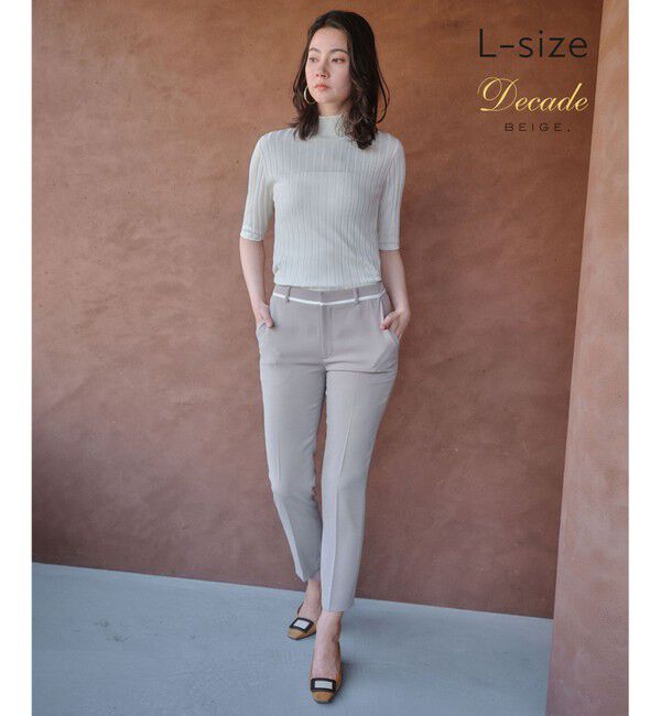 BEIGE,「【洗える】CINDY / クロップドパンツ」|その他|Taupe &times; White