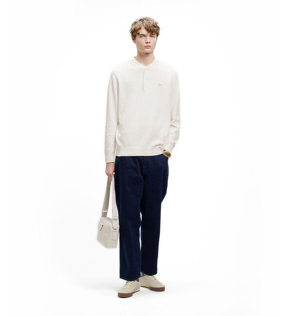 LACOSTE「5ポケットワイドデニムパンツ テーパード」|デニム|