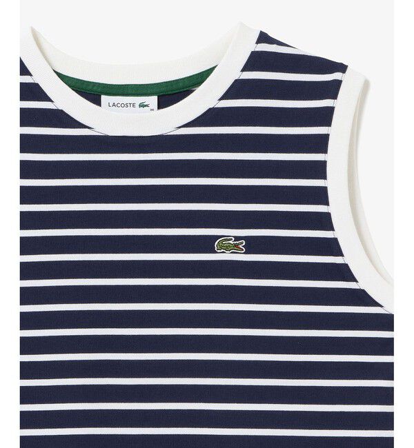 LACOSTE「ノースリーブボーダーTシャツ」|Tシャツ・カットソー|