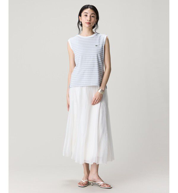 LACOSTE「ノースリーブボーダーTシャツ」|Tシャツ・カットソー|