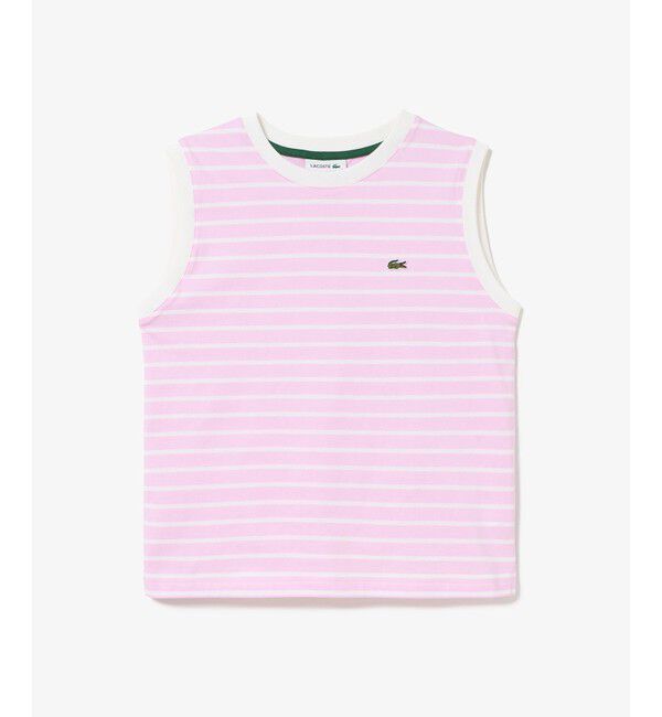 LACOSTE「ノースリーブボーダーTシャツ」|Tシャツ・カットソー|