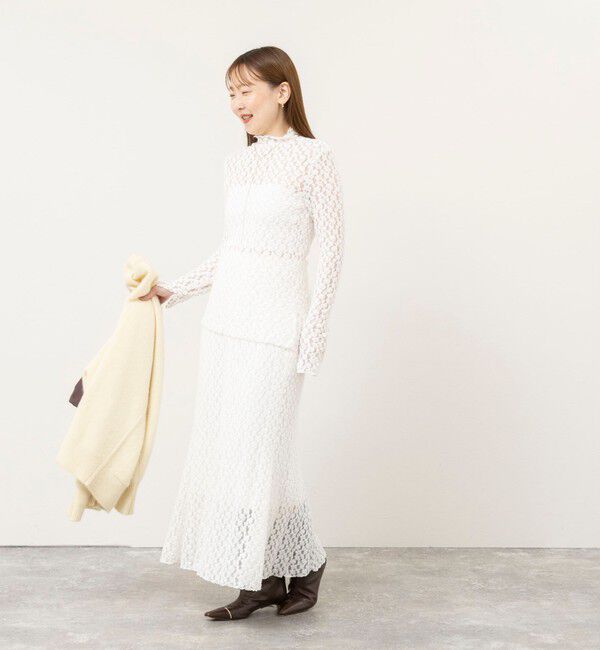 NOLLEY'S sophi「ウォッシャブル起毛ストレッチレースロンT」|Tシャツ・カットソー|