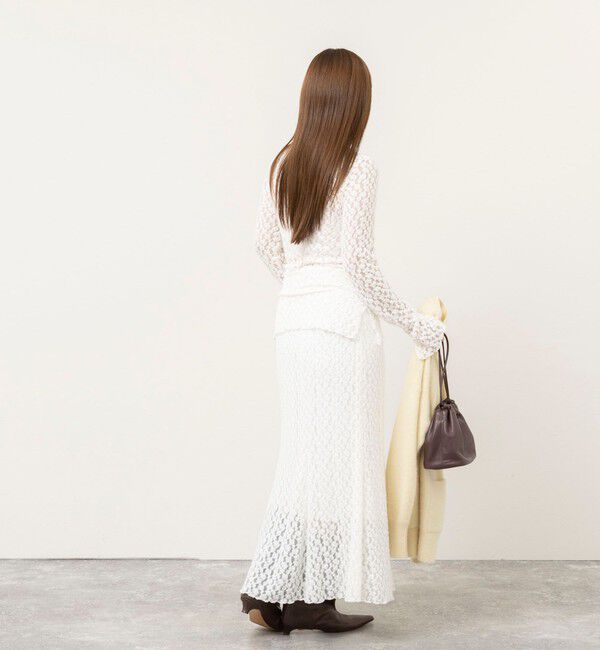 NOLLEY'S sophi「ウォッシャブル起毛ストレッチレースロンT」|Tシャツ・カットソー|