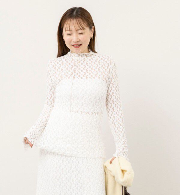 NOLLEY'S sophi「ウォッシャブル起毛ストレッチレースロンT」|Tシャツ・カットソー|