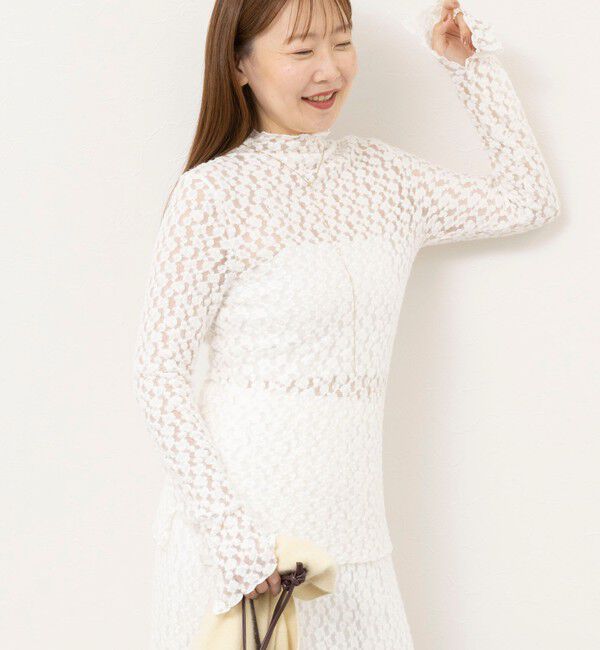 NOLLEY'S sophi「ウォッシャブル起毛ストレッチレースロンT」|Tシャツ・カットソー|
