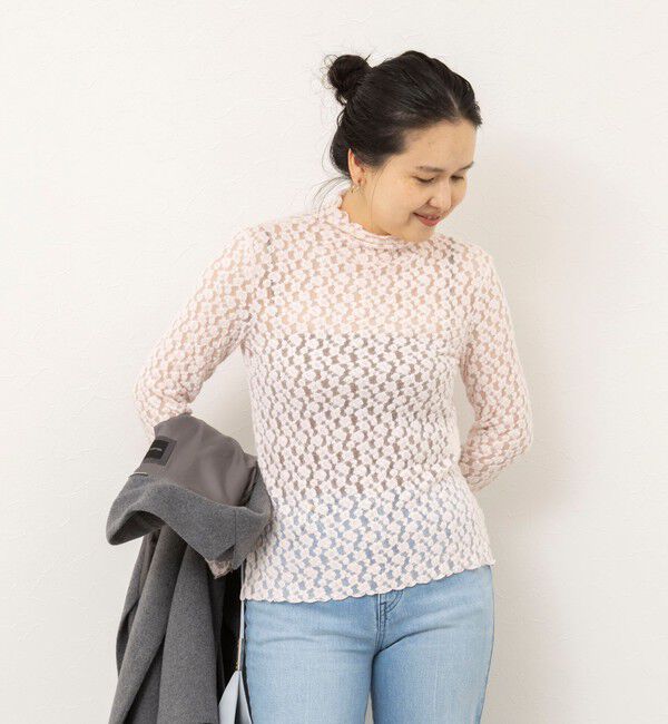 NOLLEY'S sophi「ウォッシャブル起毛ストレッチレースロンT」|Tシャツ・カットソー|