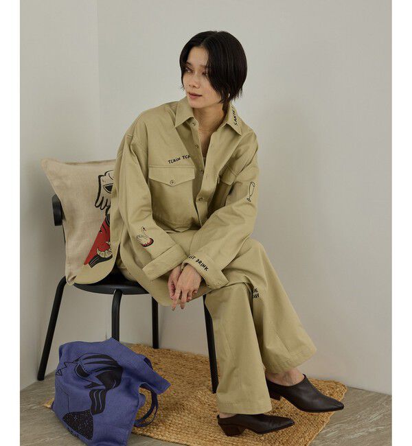 SALON adam et rope'「【Camille de Cussac for SALON】アートリネントートバッグ/ A4対応」|トートバッグ|