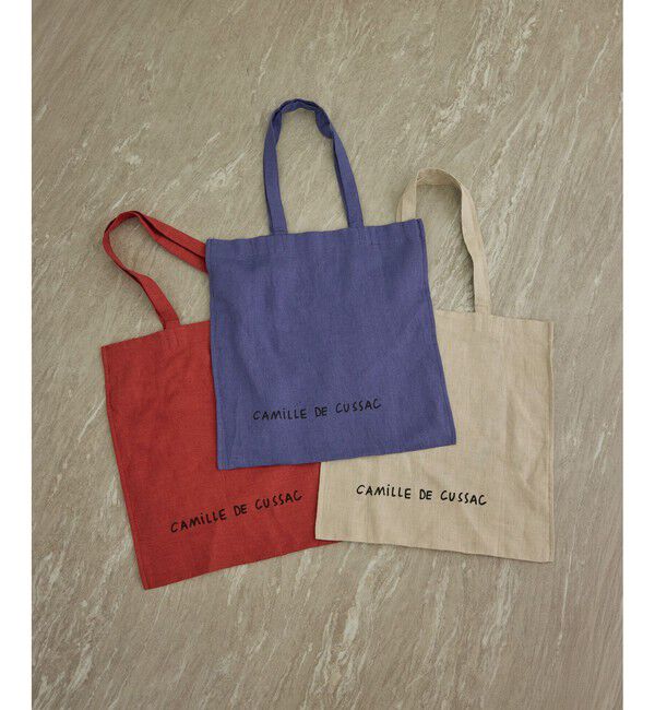 SALON adam et rope'「【Camille de Cussac for SALON】アートリネントートバッグ/ A4対応」|トートバッグ|