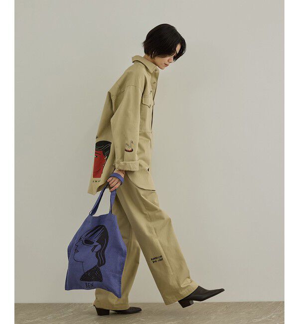 SALON adam et rope'「【Camille de Cussac for SALON】アートリネントートバッグ/ A4対応」|トートバッグ|