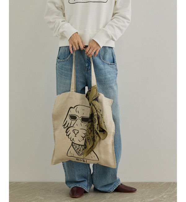 SALON adam et rope'「【Camille de Cussac for SALON】アートリネントートバッグ/ A4対応」|トートバッグ|