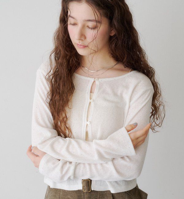  「【新色追加/前後2WAY】ラインストーンシアーカットソー　　」|Tシャツ・カットソー|