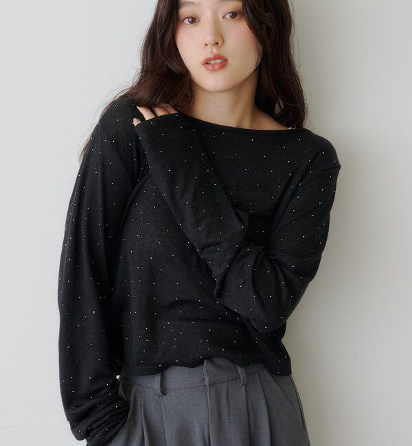  「【新色追加/前後2WAY】ラインストーンシアーカットソー　　」|Tシャツ・カットソー|イエロー