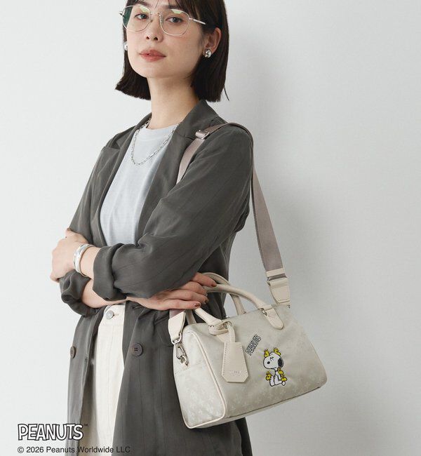  「《PEANUTS&times;russet》ナイロンジャガードミニボストンバッグ」|ボストンバッグ|