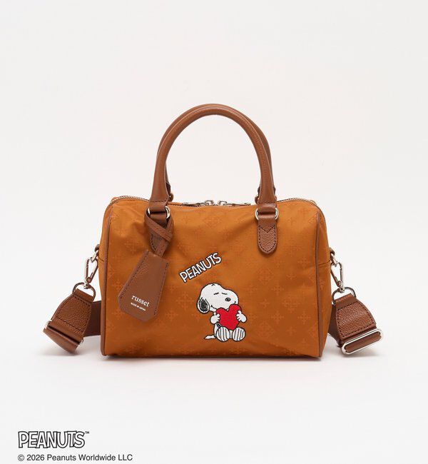  「《PEANUTS&times;russet》ナイロンジャガードミニボストンバッグ」|ボストンバッグ|ブラウン