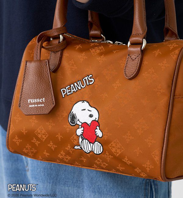  「《PEANUTS&times;russet》ナイロンジャガードミニボストンバッグ」|ボストンバッグ|