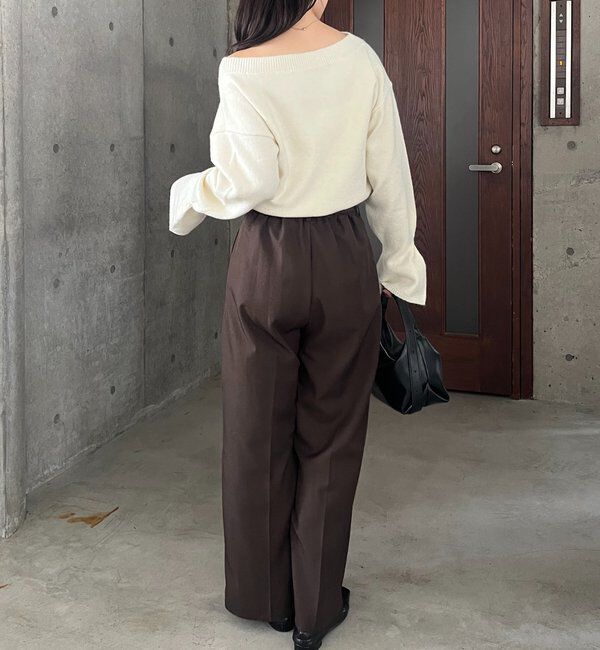  「【もちふわシリーズ】もちふわWOOLボートネックニット」|ニット・セーター|