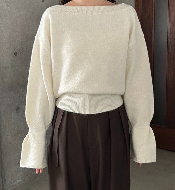  「【もちふわシリーズ】もちふわWOOLボートネックニット」|ニット・セーター|