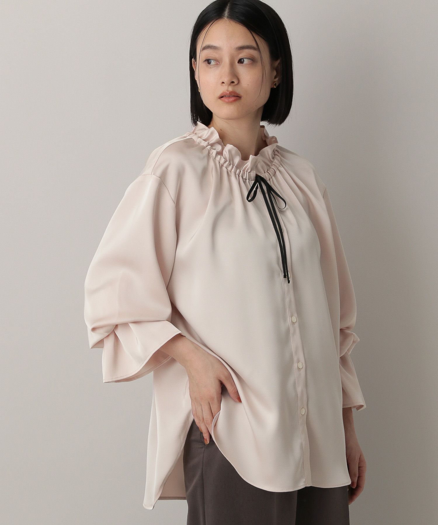 A part by 「【OUTLET】フリルネックリボンブラウス」|シャツ・ブラウス|