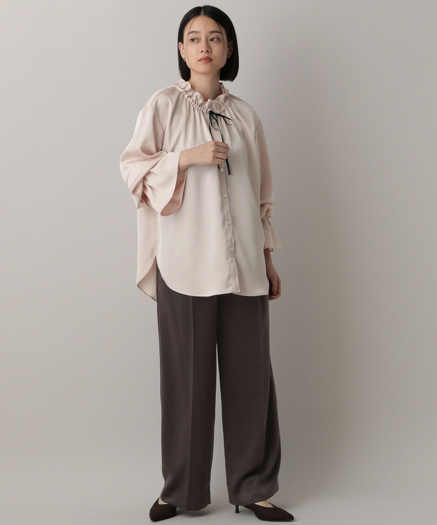 A part by 「【OUTLET】フリルネックリボンブラウス」|シャツ・ブラウス|