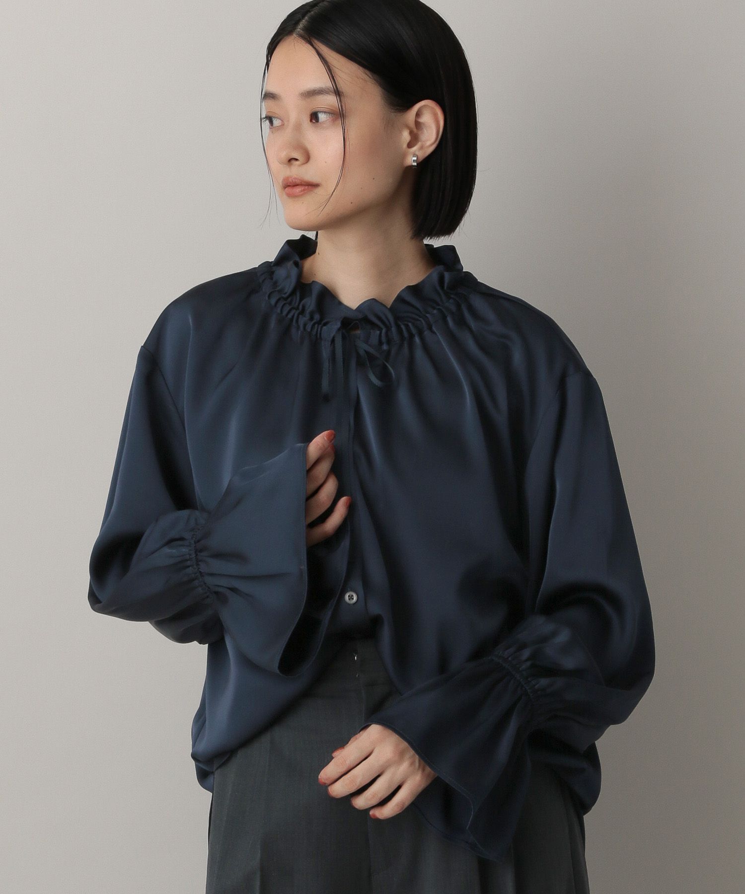 A part by 「【OUTLET】フリルネックリボンブラウス」|シャツ・ブラウス|