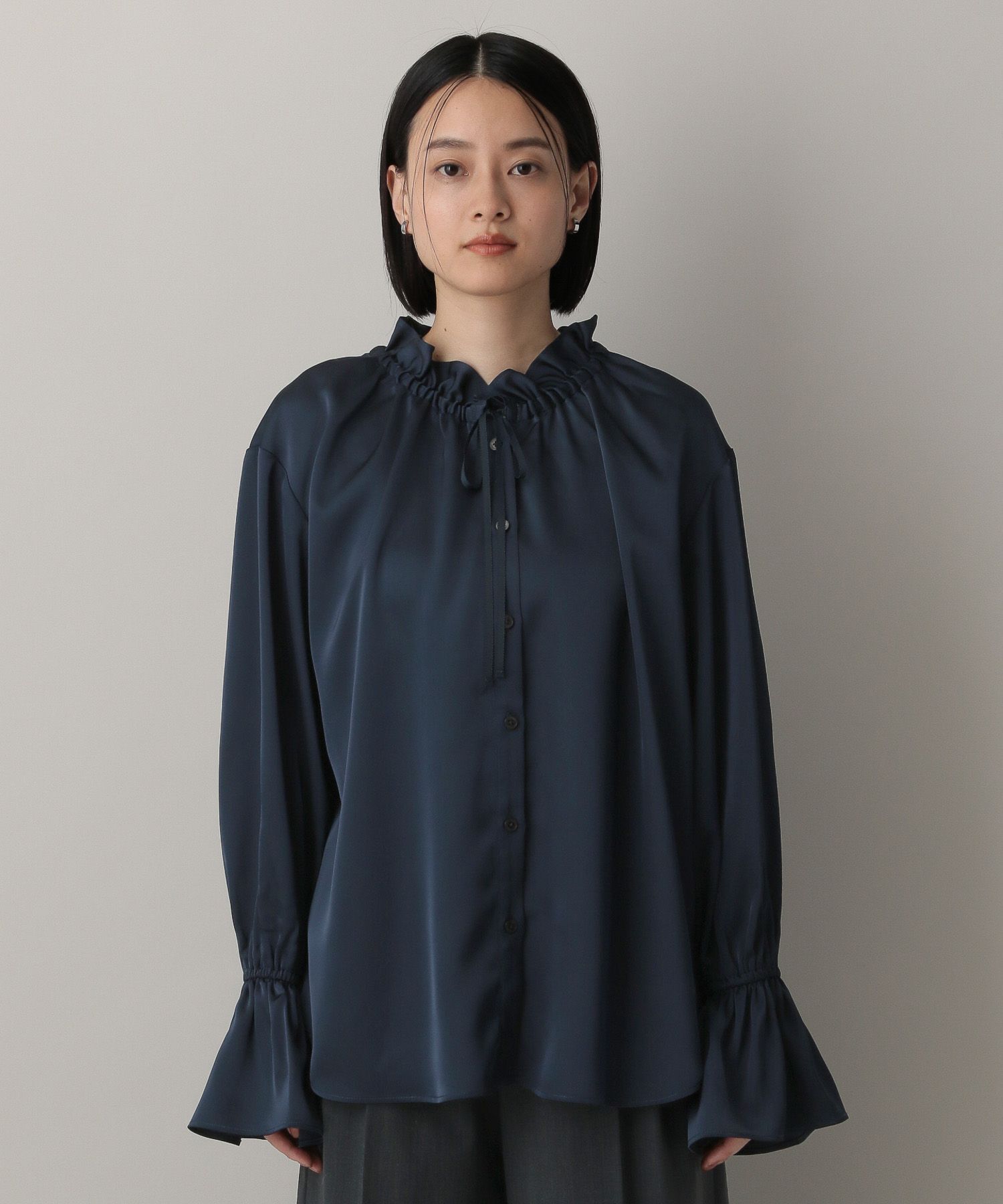 A part by 「【OUTLET】フリルネックリボンブラウス」|シャツ・ブラウス|