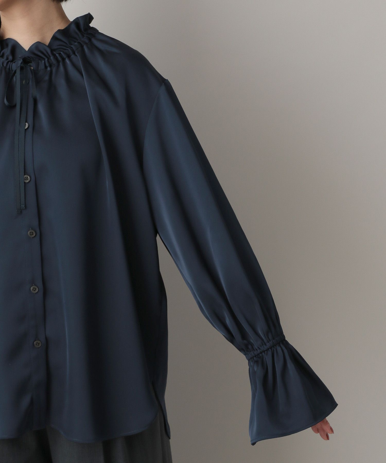 A part by 「【OUTLET】フリルネックリボンブラウス」|シャツ・ブラウス|