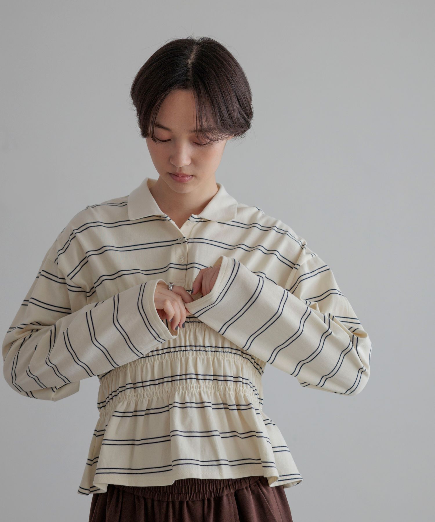 LOWRYS FARM「ギャザーポロLS」|Tシャツ・カットソー|NTL