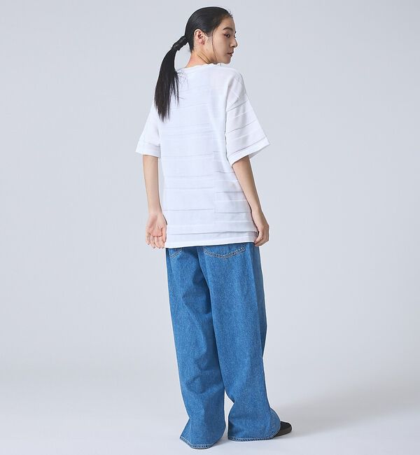 ABAHOUSE「【FORTUNA/フォルトゥナ】EcotecDryKnitボーダーT/エコテック」|ニット・セーター|